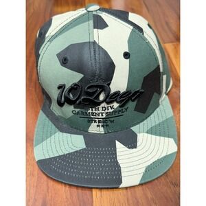 10 Deep Cotton Military Army Green Black Camo Snapback Hat